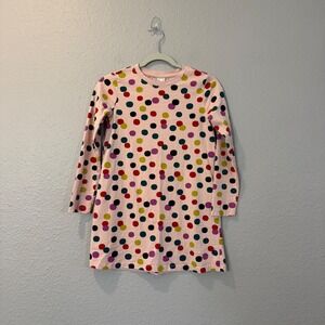 Hanna Andersson Girl's Size 10 Pink Polka Dot Long Sleeve T-Shirt Dress